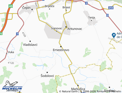 MICHELIN Ernestinovo map - ViaMichelin