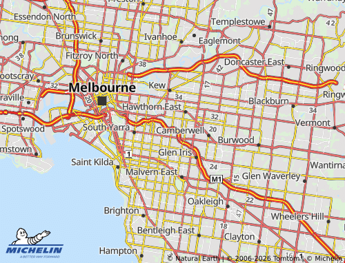 MICHELIN Kooyong map - ViaMichelin