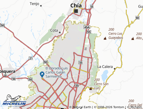 Carte MICHELIN Vereda Suba Cerros II - ViaMichelin