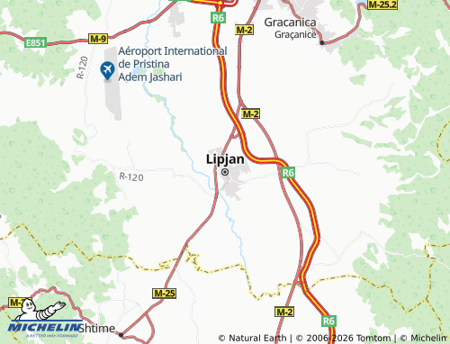 Carte MICHELIN Lipjan - ViaMichelin