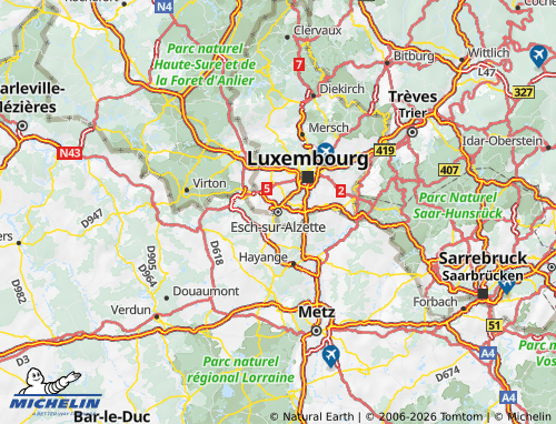 Carte MICHELIN Esch-sur-Alzette - ViaMichelin