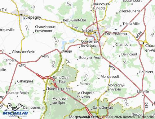 Mapa MICHELIN Boury-en-Vexin - ViaMichelin