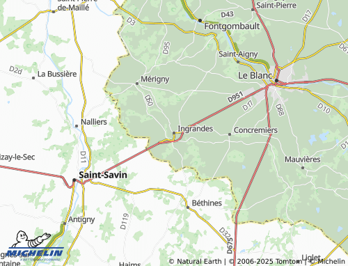 MICHELIN Ingrandes map - ViaMichelin
