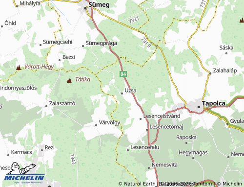 MICHELIN Uzsa map - ViaMichelin
