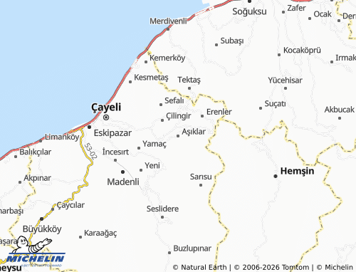 MICHELIN Aşıklar map - ViaMichelin