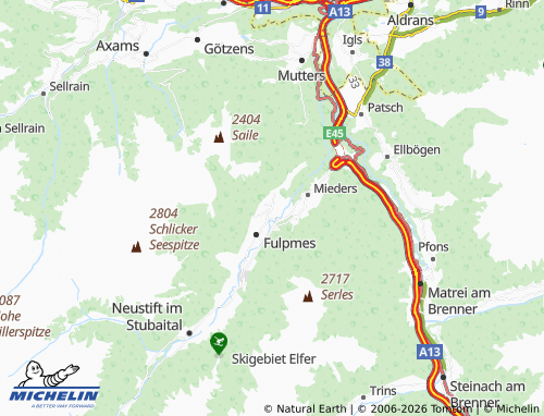 MICHELIN Telfes im Stubai map - ViaMichelin
