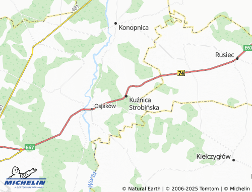 MICHELIN Kuźnica Strobińska map - ViaMichelin