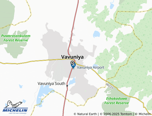 MICHELIN Vavuniya Town North map - ViaMichelin