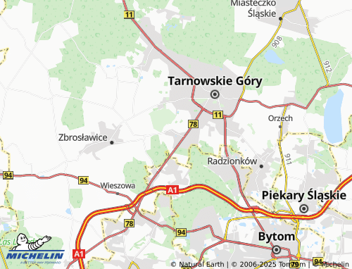 MICHELIN Repty Śląskie map - ViaMichelin