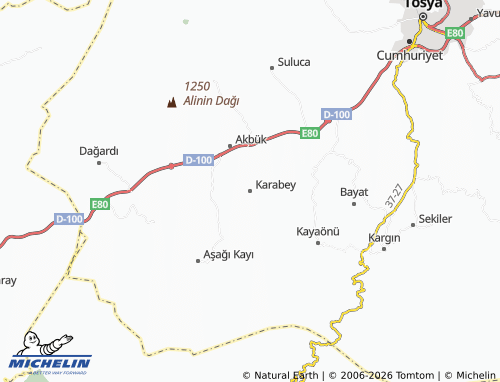MICHELIN Karabey map - ViaMichelin