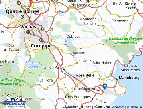 MICHELIN Bananes map - ViaMichelin