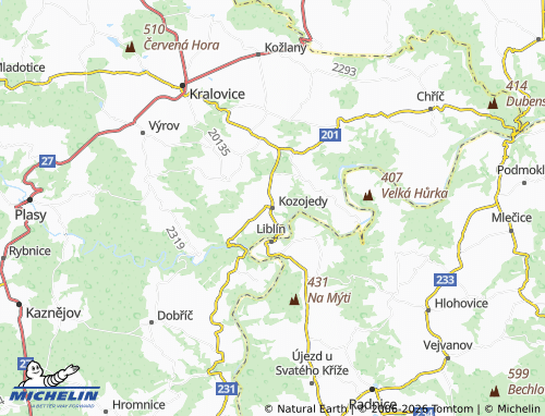Mapa MICHELIN Kozojedy - ViaMichelin