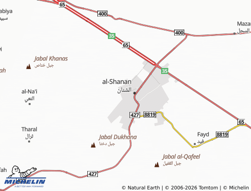 MICHELIN-Landkarte al-Wuroud - ViaMichelin
