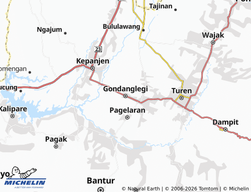 MICHELIN-Landkarte Gondanglegi - ViaMichelin