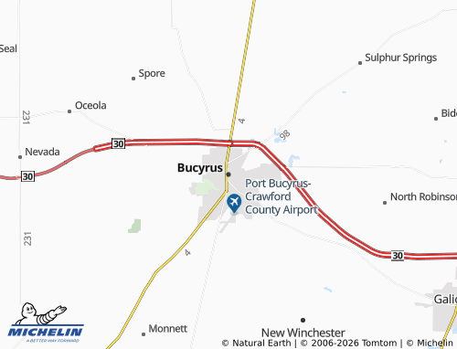 Mappa MICHELIN Bucyrus - ViaMichelin