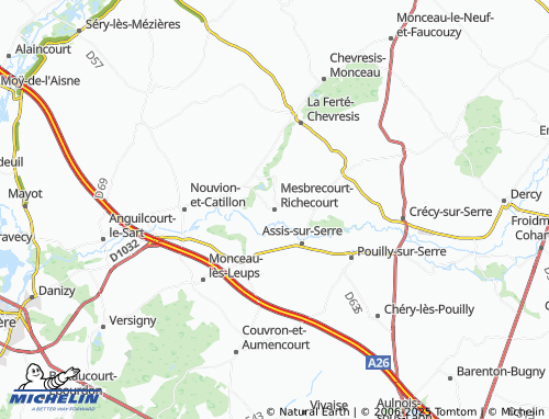MICHELIN Mesbrecourt-Richecourt map - ViaMichelin