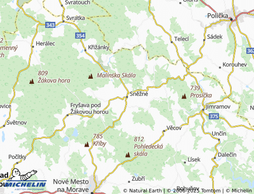 MICHELIN-Landkarte Sněžné - ViaMichelin
