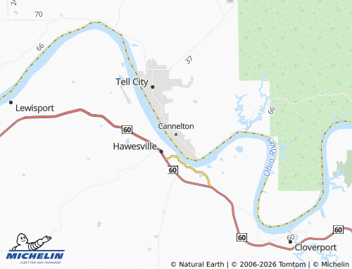 Carte MICHELIN Cannelton - ViaMichelin