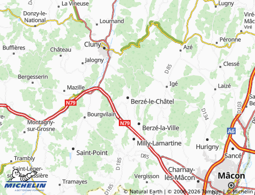 Mapa MICHELIN Berzé-le-Châtel - ViaMichelin