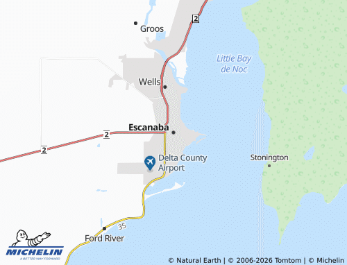 Kaart MICHELIN Escanaba - ViaMichelin
