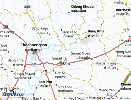 MICHELIN Sao Cha-Ngok map - ViaMichelin