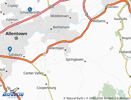 Kaart MICHELIN Hellertown - ViaMichelin