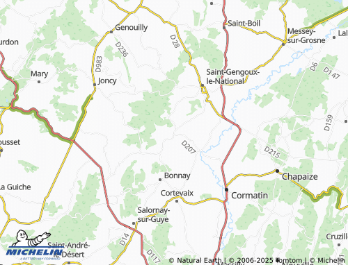 MICHELIN Curtil-sous-Burnand map - ViaMichelin
