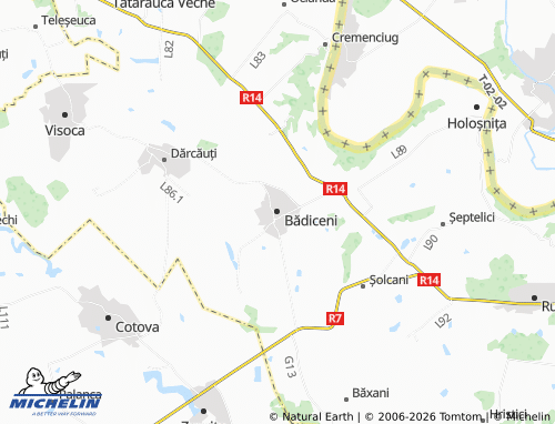 Carte MICHELIN Bădiceni - ViaMichelin
