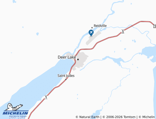 Carte MICHELIN Deer Lake - ViaMichelin