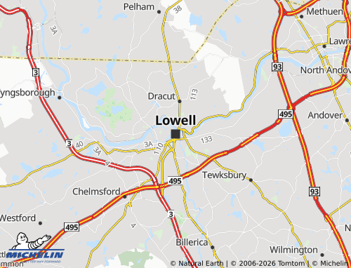 Mappa MICHELIN Lowell - ViaMichelin