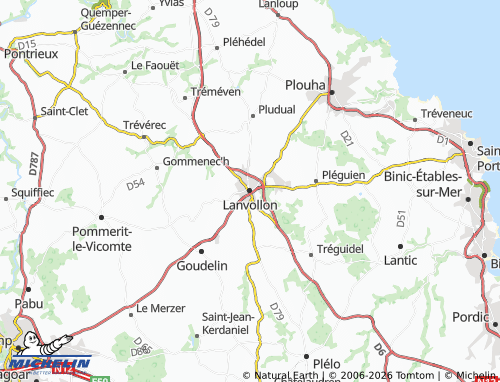 MICHELIN Lanvollon map - ViaMichelin