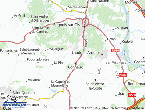 MICHELIN Tresques map - ViaMichelin