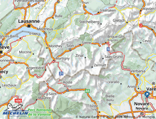 Mapa MICHELIN Hérens - ViaMichelin