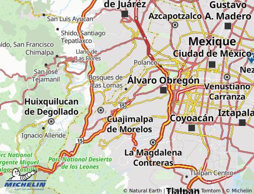 Mapa MICHELIN Bosques de Las Lomas Cuajimalpa - ViaMichelin