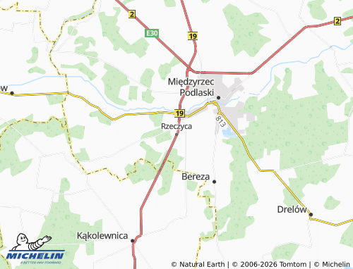 MICHELIN Rzeczyca map - ViaMichelin