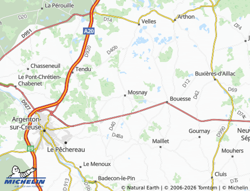 Carte MICHELIN Mosnay - ViaMichelin