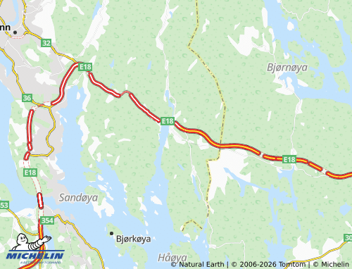 MICHELIN Langangen map - ViaMichelin