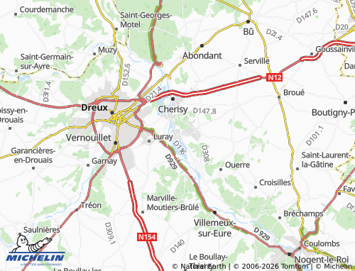 MICHELIN Mézières-en-Drouais map - ViaMichelin