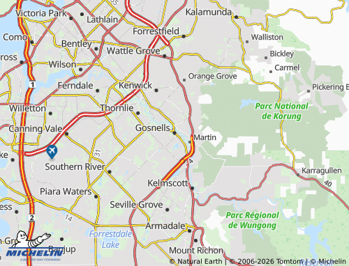 Mapa MICHELIN Gosnells - ViaMichelin