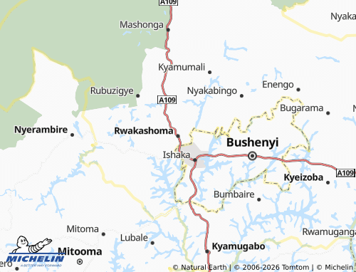 MICHELIN Rwakashoma map - ViaMichelin