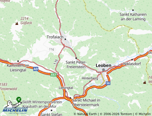 MICHELIN Sankt Peter-Freienstein map - ViaMichelin