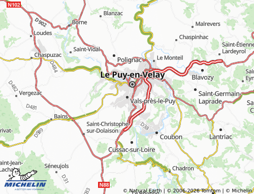 Carte MICHELIN Vals-près-le-Puy - ViaMichelin