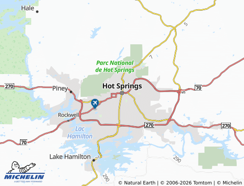 Kaart MICHELIN Hot Springs - ViaMichelin