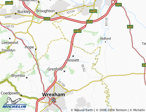 Mappa MICHELIN Rossett - ViaMichelin