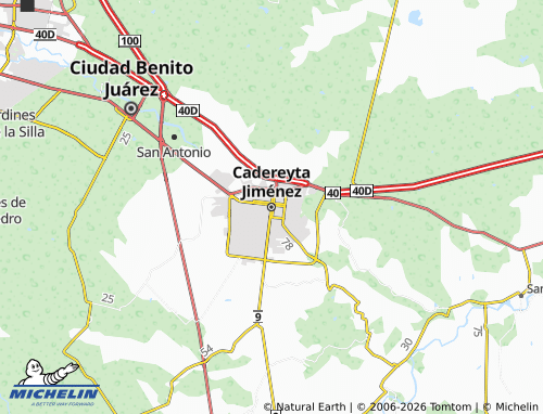 MICHELIN Cadereyta Jiménez map - ViaMichelin