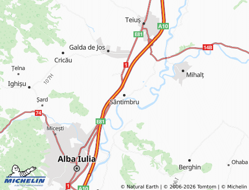 Carte MICHELIN Sântimbru - ViaMichelin