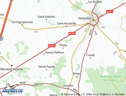Carte MICHELIN Thizay - ViaMichelin