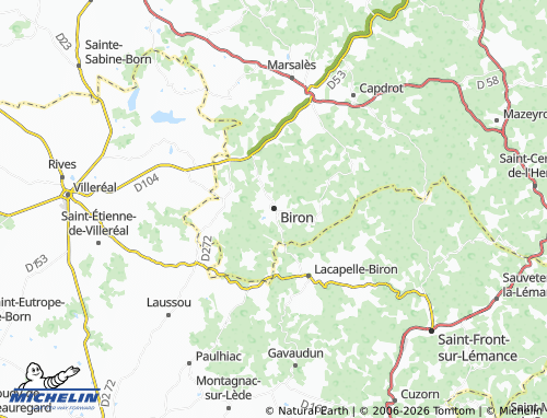 Carte MICHELIN Biron - ViaMichelin