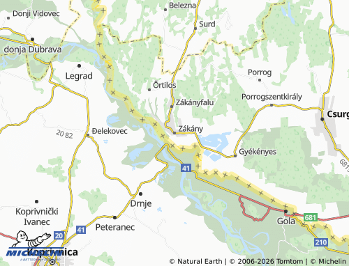 MICHELIN-Landkarte Zákány - ViaMichelin