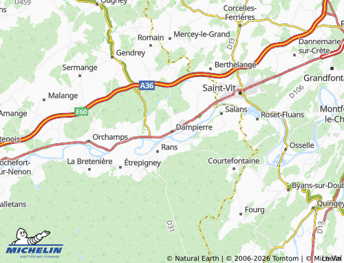 Carte MICHELIN Dampierre - ViaMichelin